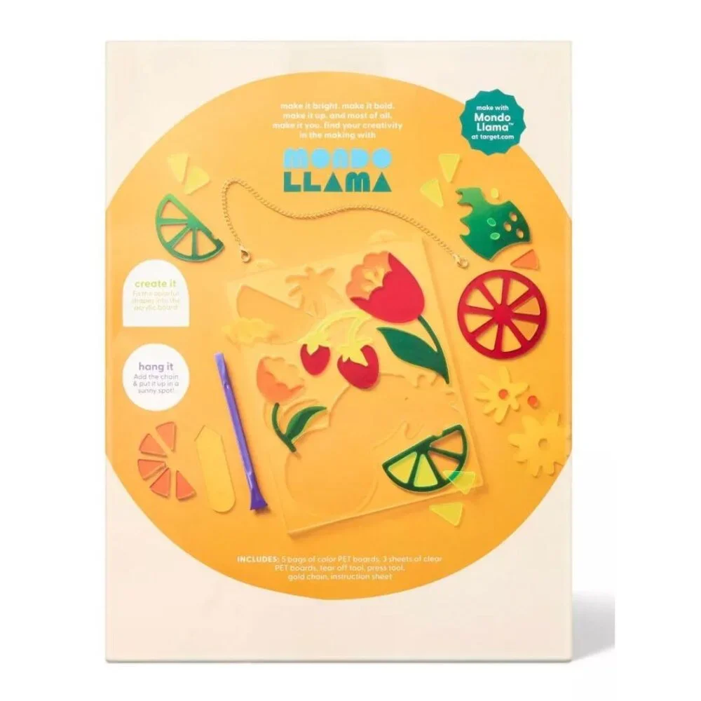 MONDO LLAMA Beaded Garland Kit & Fruit Acrylic Suncatcher Craft Kit (2-pack bund